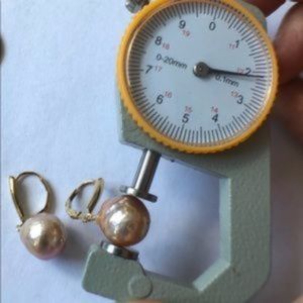 Edison (Kasumi-Like) 12mm Pearls 14K Gold Filled Shield Leverbacks - Picture 8 of 8